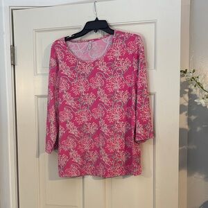 Lulu-B Pink and White Women's Tunic